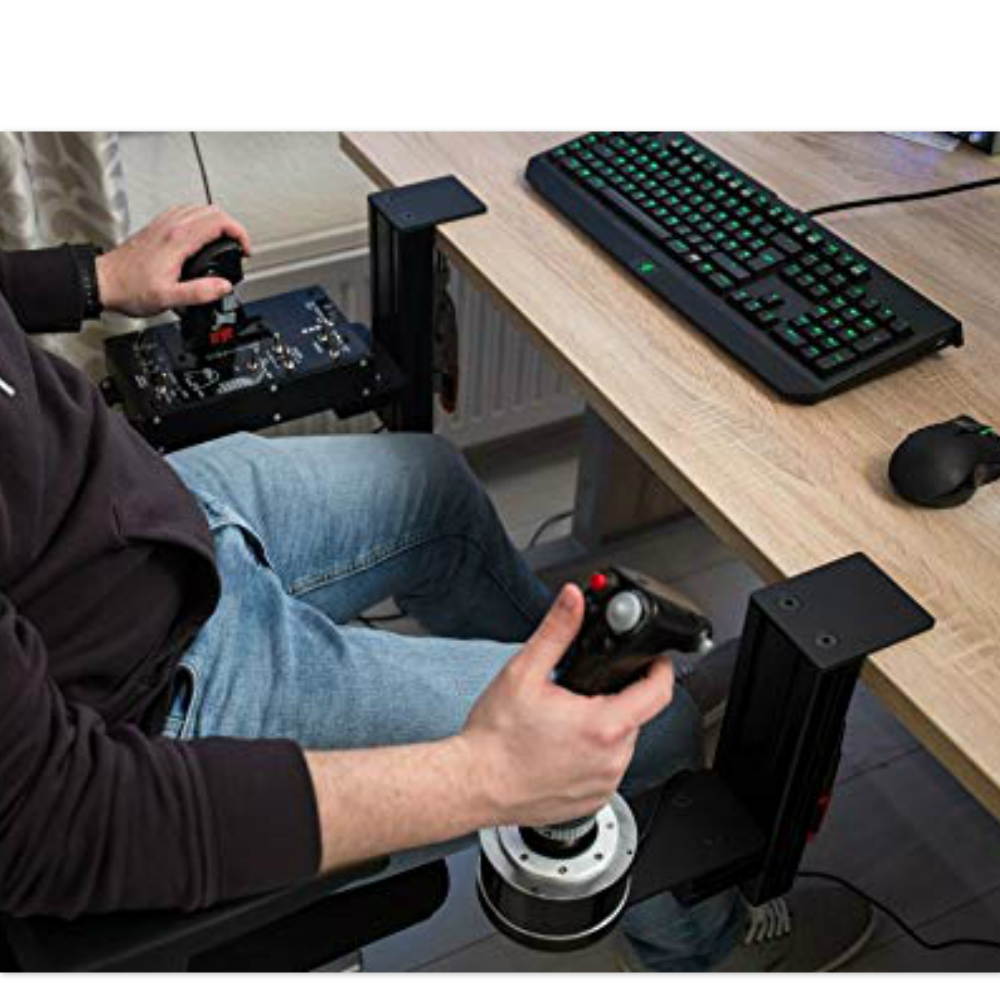 Table Mounts Desk Mount - Ergonomic Game Controller Holder, Table Mount Support for Flight Sim Joystick - Compatible with Thrustmaster HOTAS Warthog - With Soft Rubber Pads & Installation Bolts