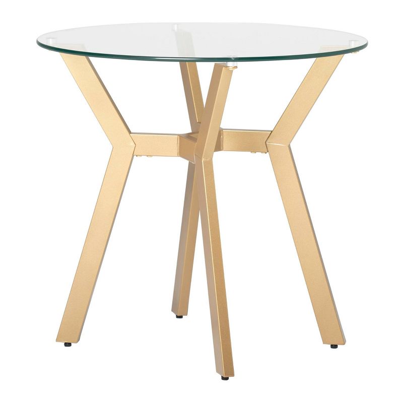 24" Architect Round End Table Gold/Clear Glass - Studio Designs Home