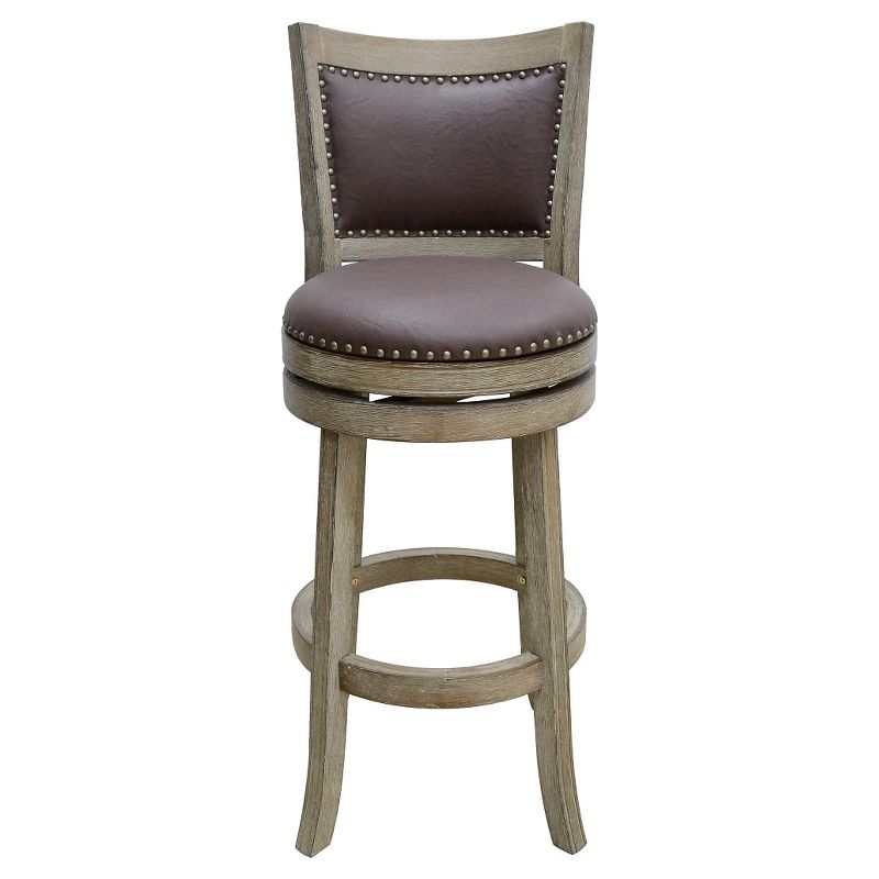 29" Cantabria Swivel Barstool Weathered White/Dark Mocha - Boraam