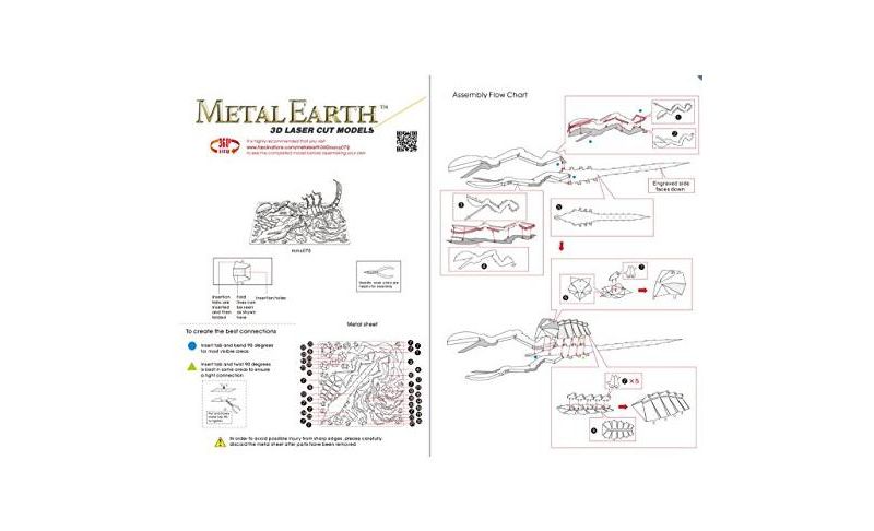 Metal Earth Scorpion 3D Metal Model Kit, Arthropods Series, Moderate Difficulty, 1 Sheet
