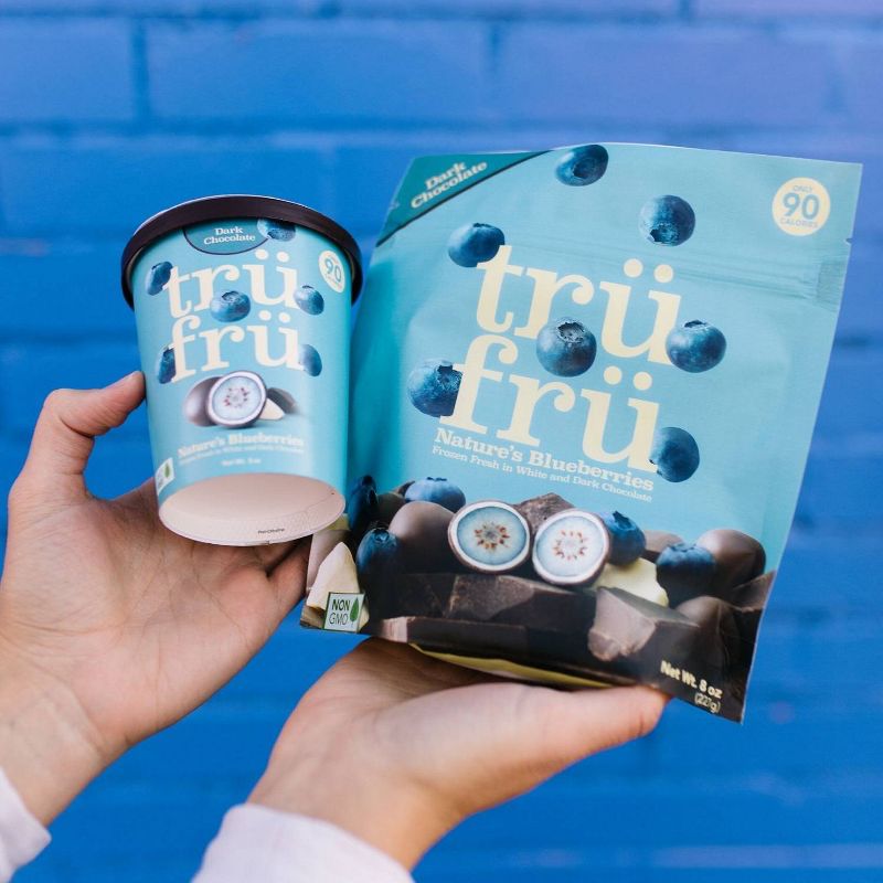Tru Fru Frozen Whole Blueberries Immersed White & Dark Chocolate - 8oz