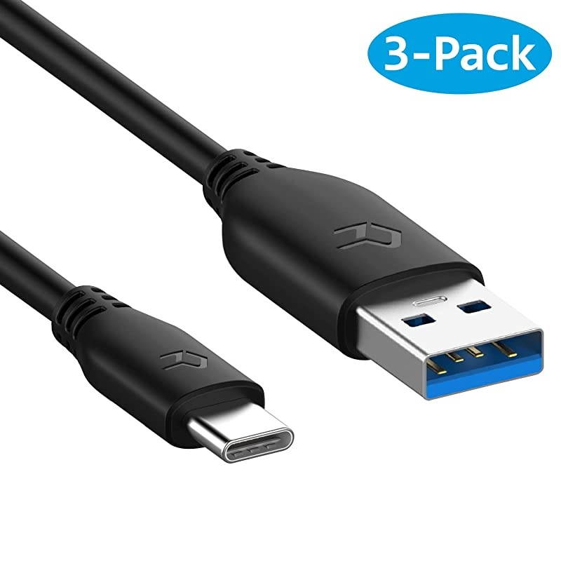 USBC to USBA 30 Cable Type C Charging and Data Transfer 3Pack 3 Feet