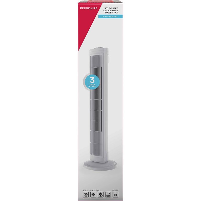 Frigidaire 30" Oscillating 3 Speed Tower Portable Fan White