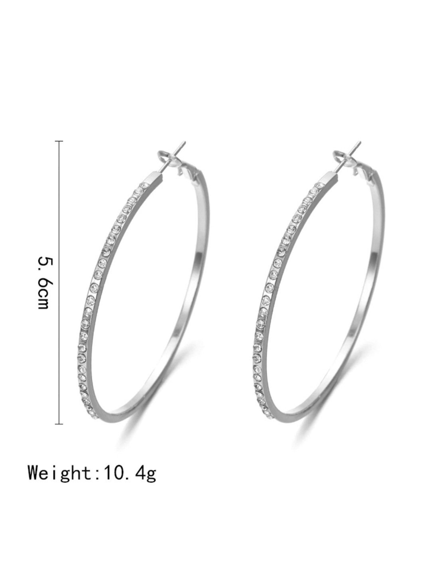 YouBella Silver White Hoop Earrings for Women