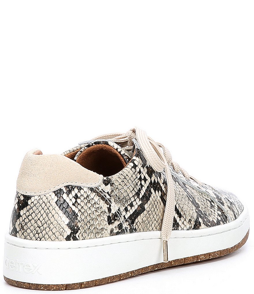 Aetrex Blake Snake Print Leather Lace-Up Sneakers