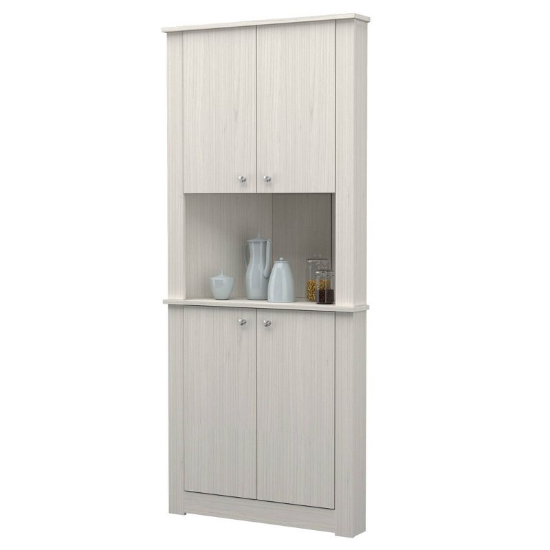 72" Tall Corner Storage Cabinet Washed Oak - Inval