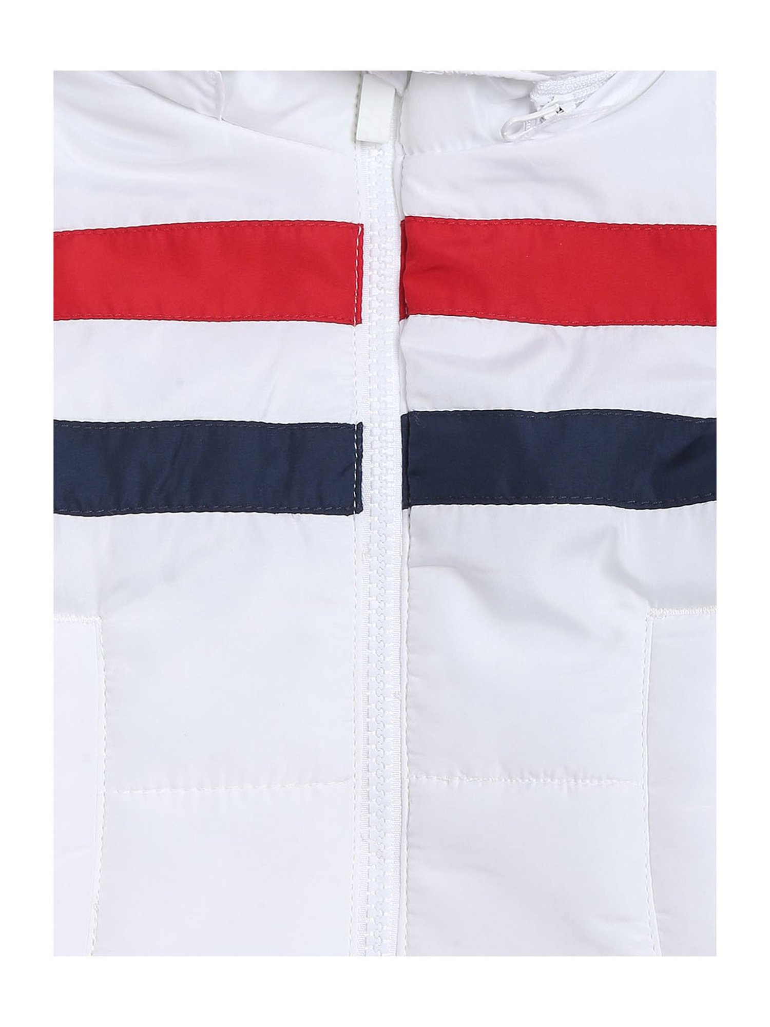 U.S. Polo Assn. Kids White Striped Puffer Jacket