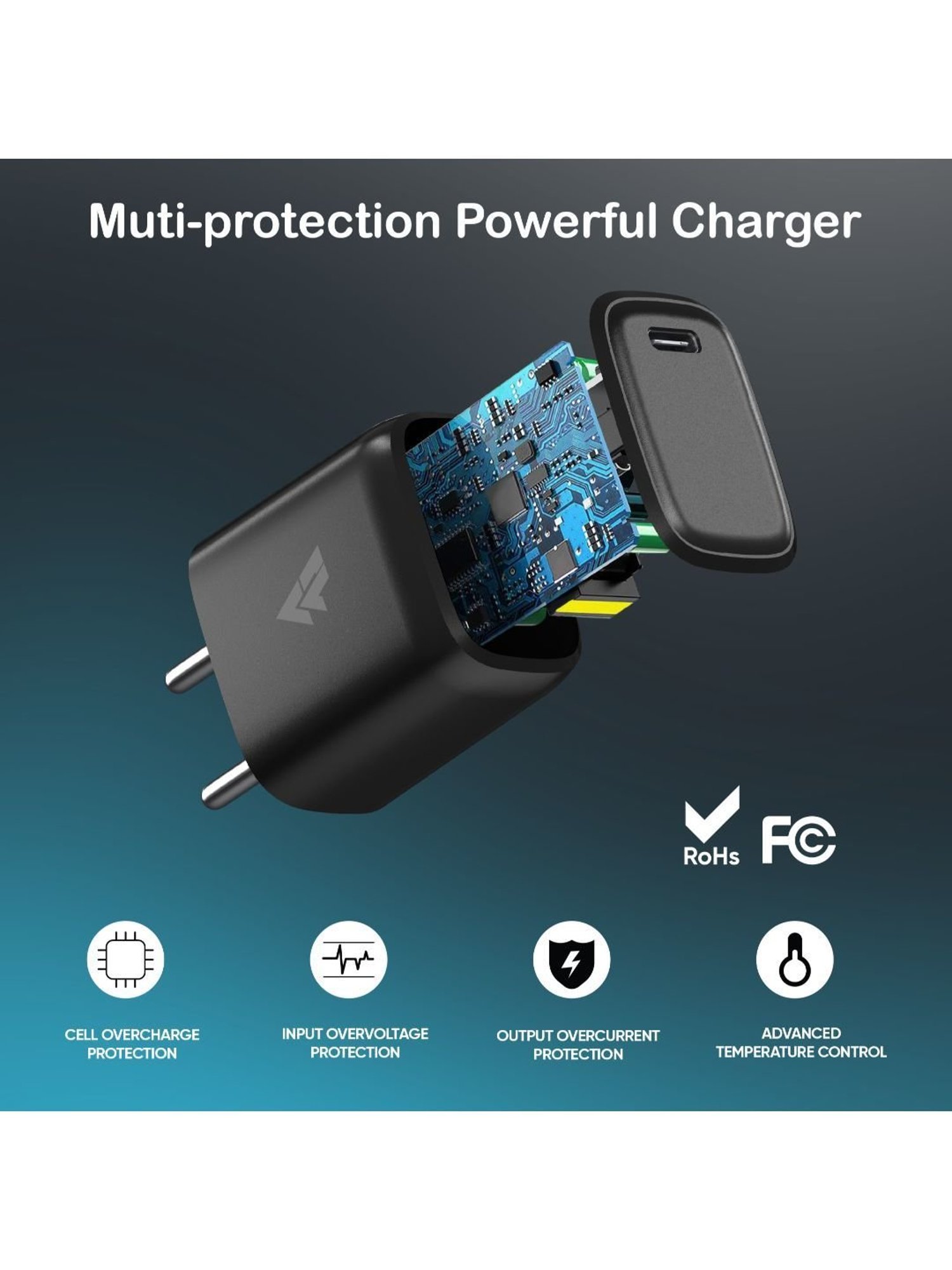 DR VAKU 30W Fast Charger with PD Technology (Black)