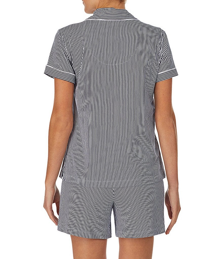 Lauren Ralph Lauren Striped Printed Knit Top & Shorts Coordinating Pajama Set
