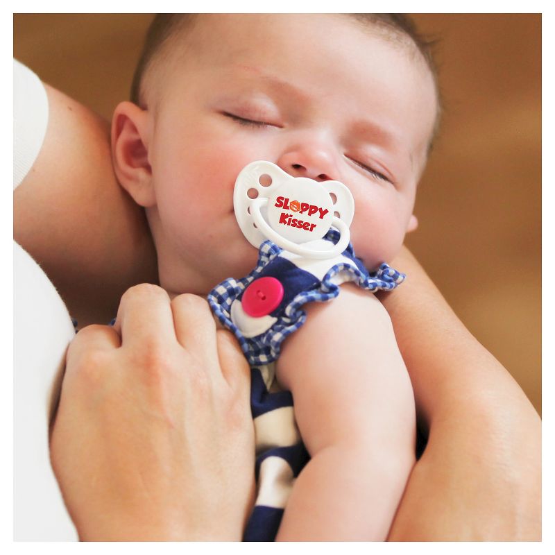 Ulubulu 2 pk Pacifiers I Donut Care & Sloppy Kisser with 1 pk Owl Pacifier Clip (0-6 Months)