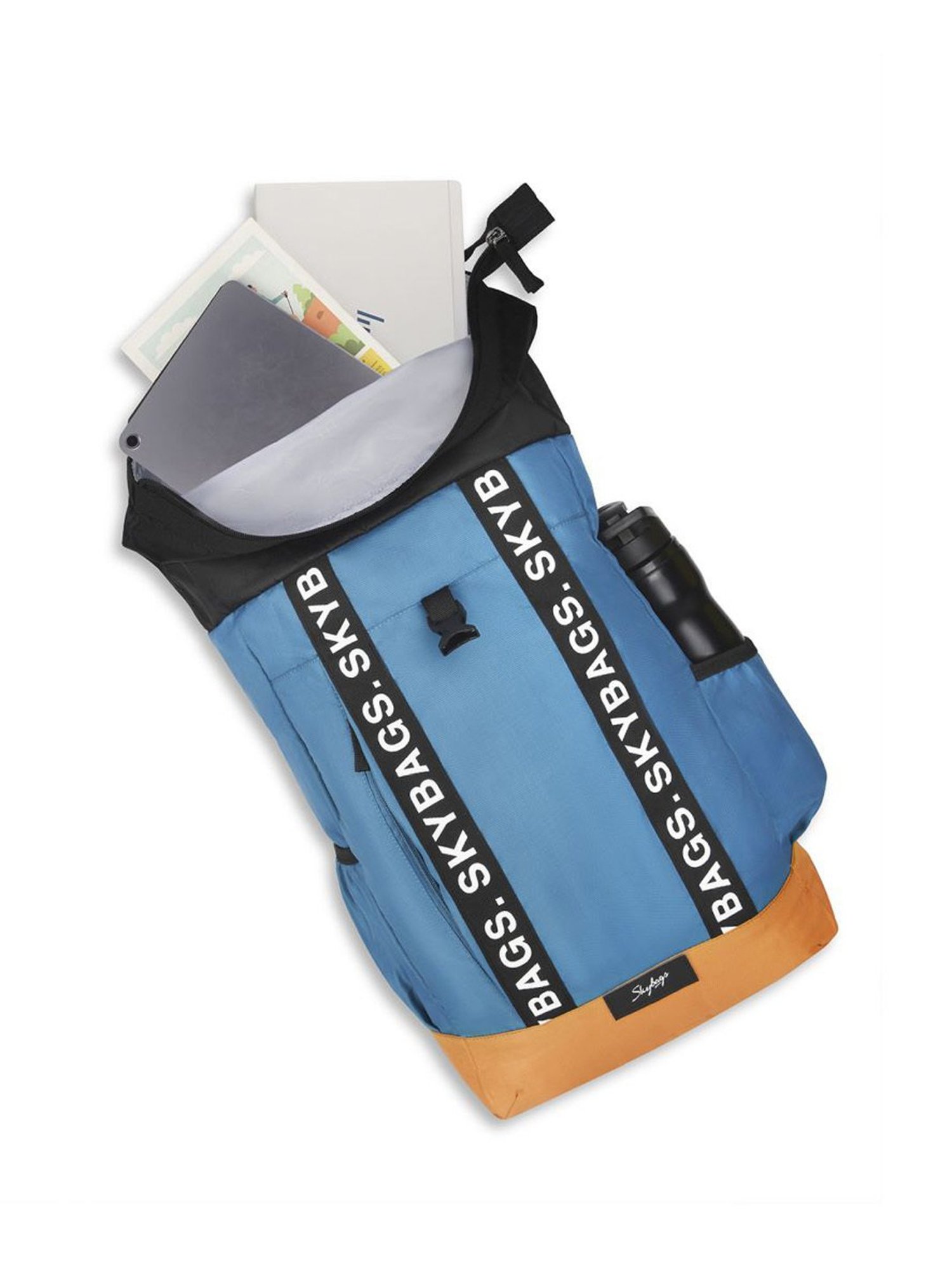 Skybags Grad Plus 01 Teal & Brown Polyester Printed Laptop Backpack - 30 Ltrs