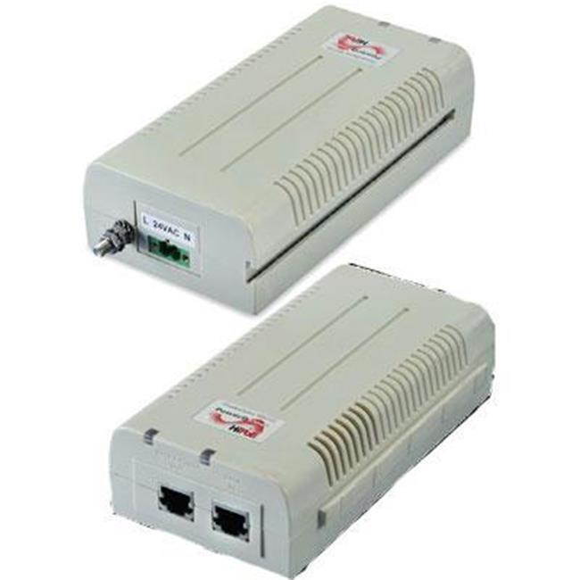 Microsemi Single Port Gigabit Midspan, 60W Over 4-pairs - 48 V DC Input - 57 V DC Output - 60 W