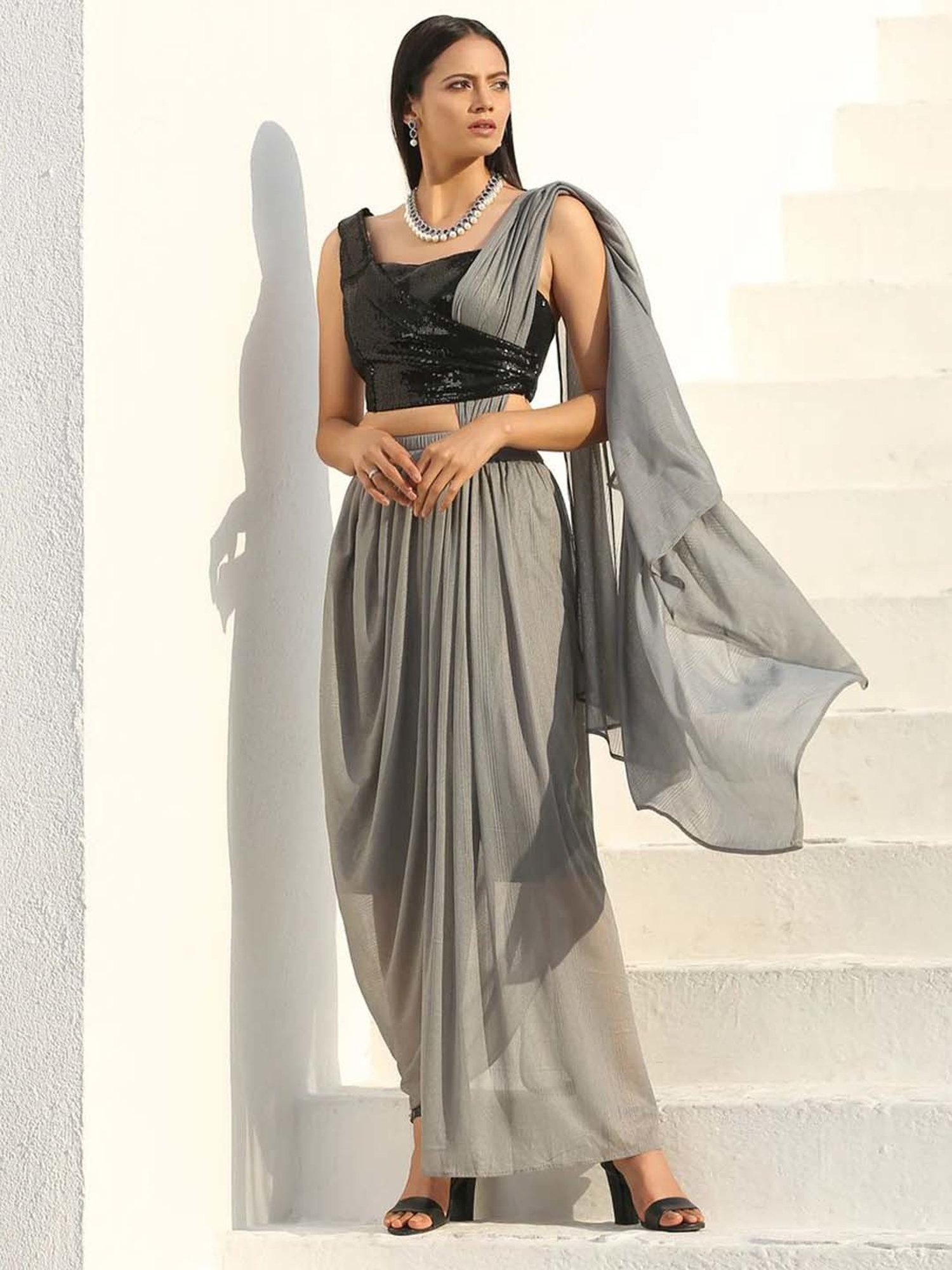 Swtantra Black Embellished Readymade Blouse