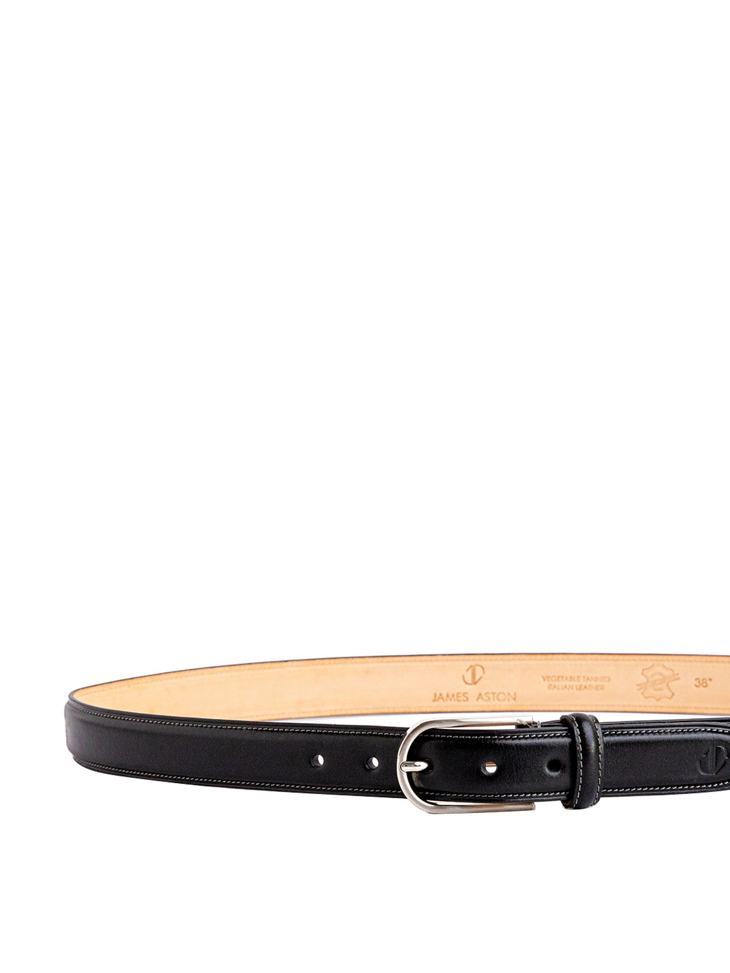 James Aston Black Leather Waist Belt for Men