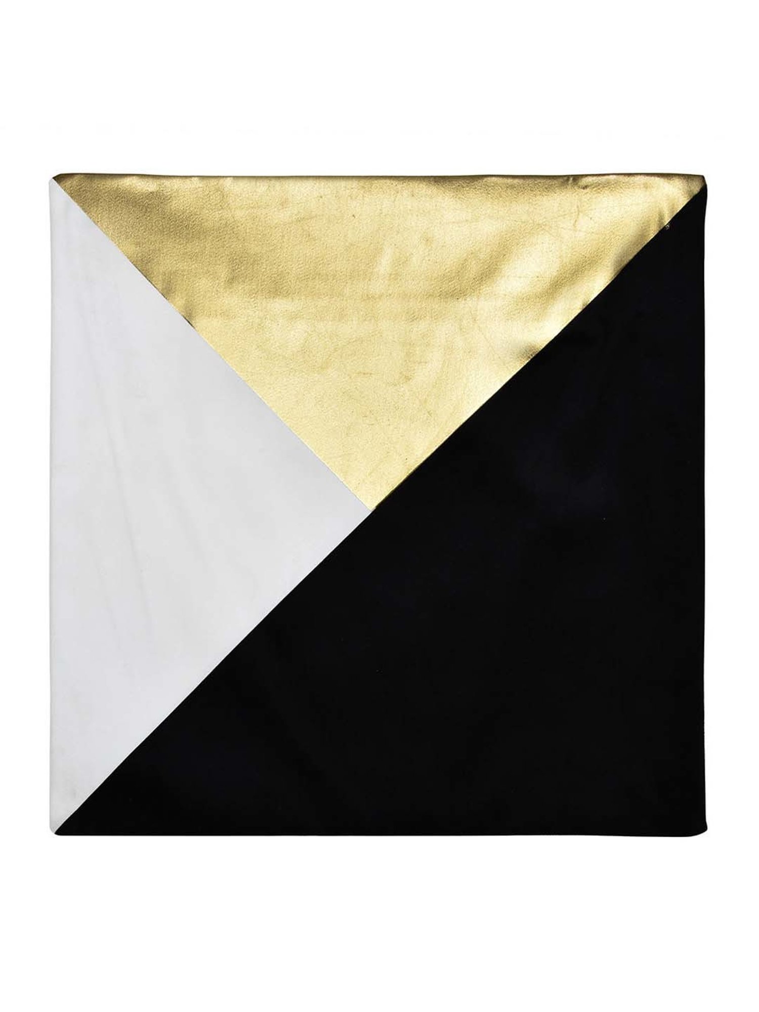 @home Nilkamal Black & Gold Polyester Cushion Cover