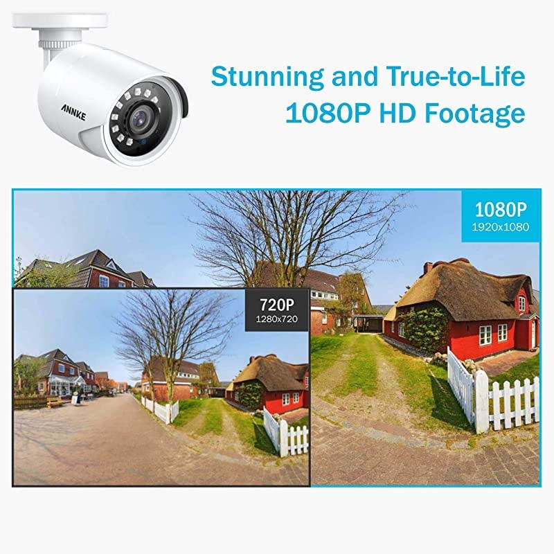 1080P CCTV Home Surveillance Bullet Camera Security Camera with IP66 Weatherproof and Dustproof for Outdoor Use
