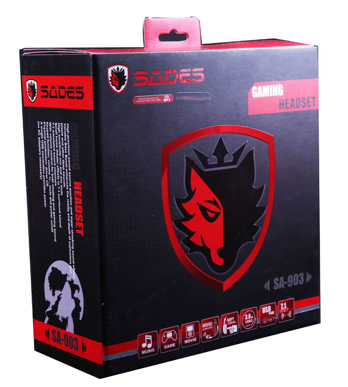 Sades SA-903 Top quality 7.1 channel professional gaming headset usb computer headphone with mic deep bass earphone