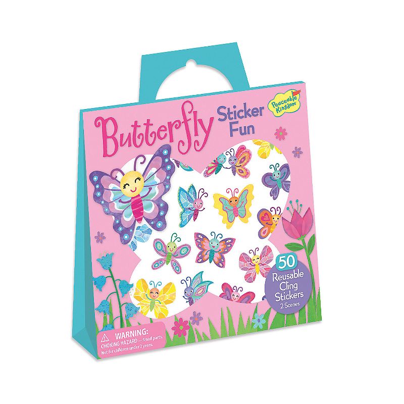 MindWare Butterfly Reusable Sticker Tote - Stickers - 52 Pieces