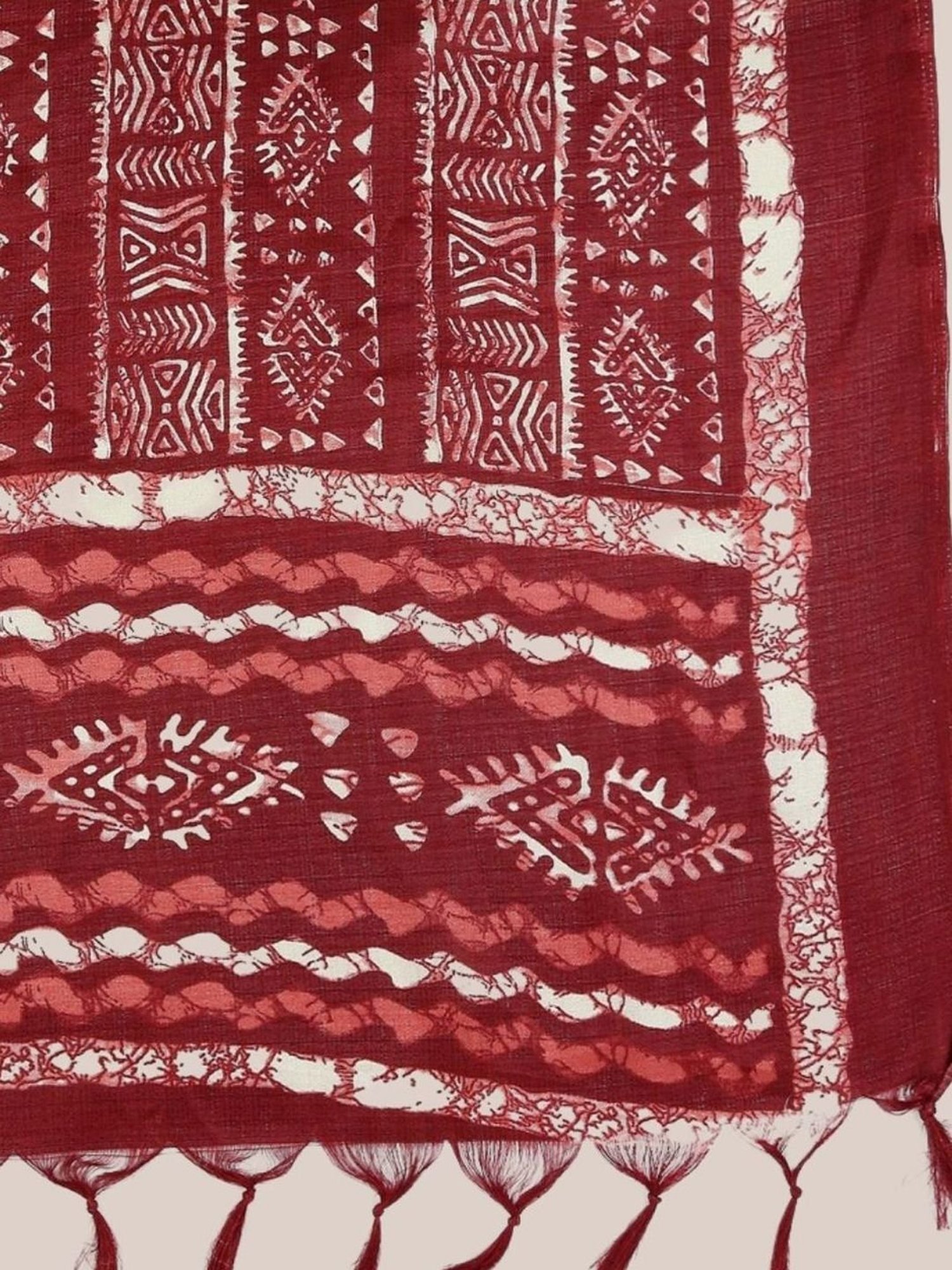 Dupatta Bazaar Maroon Printed Dupatta