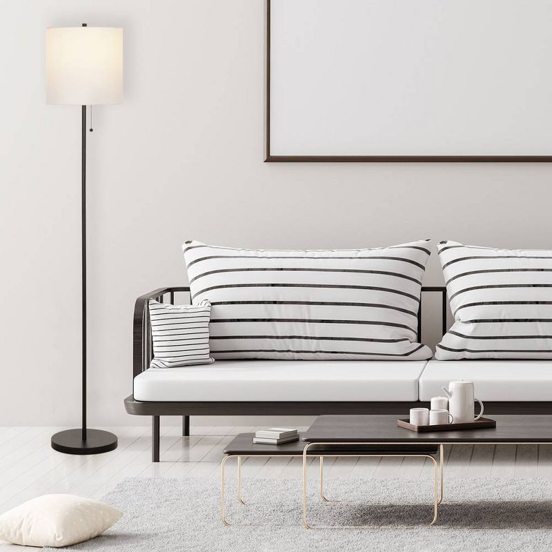 56.5" Stick Floor Lamp (Includes LED Light Bulb) Black - Cresswell Lighting