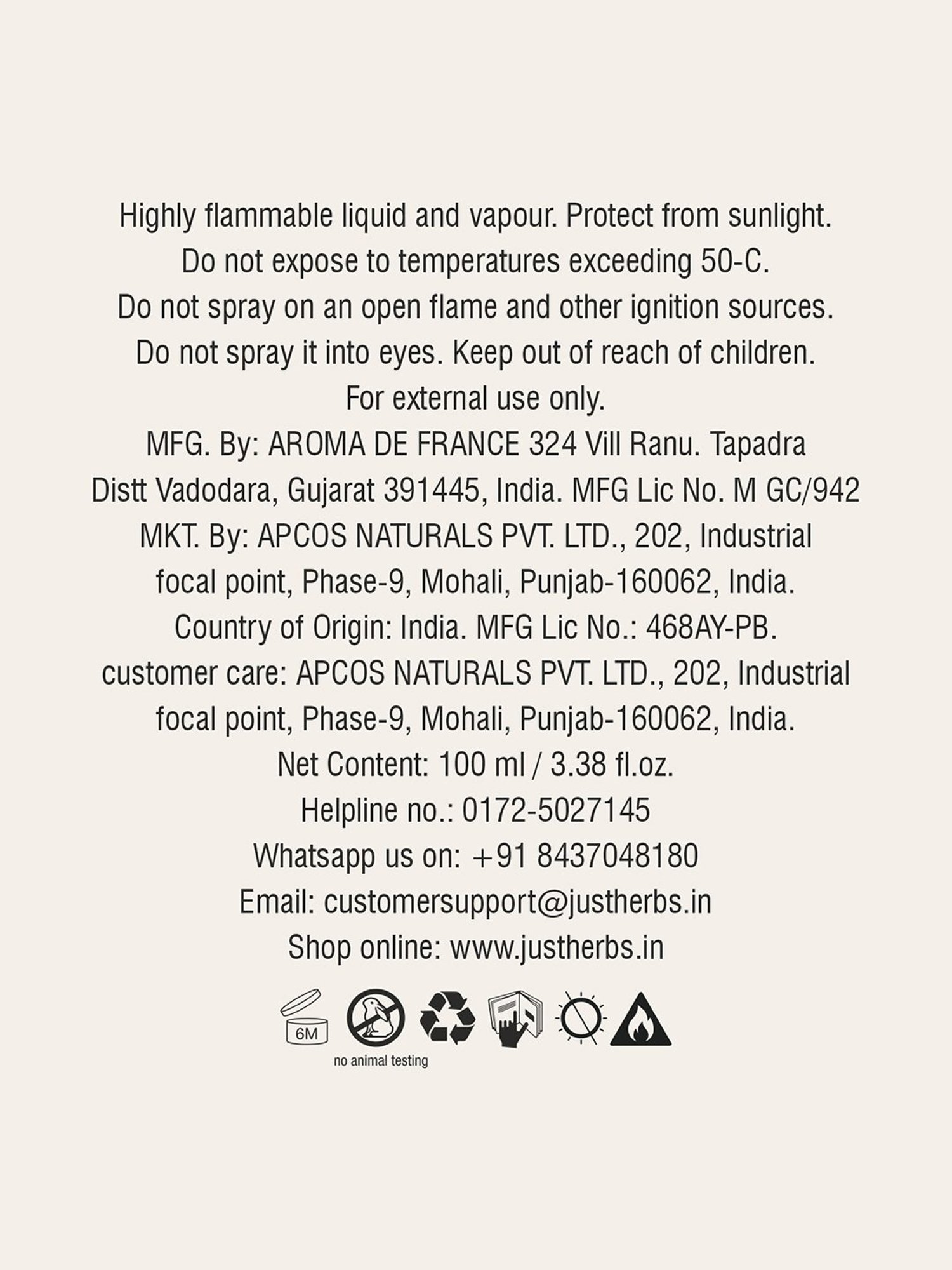 JUST HERBS Energising Slik & Spice Eau de Parfum - 100 ml