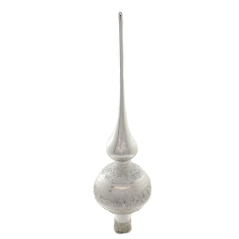 Tree Topper Finial 13.0" Silver Ice Finial Tree Topper Christmas  -  Tree Toppers