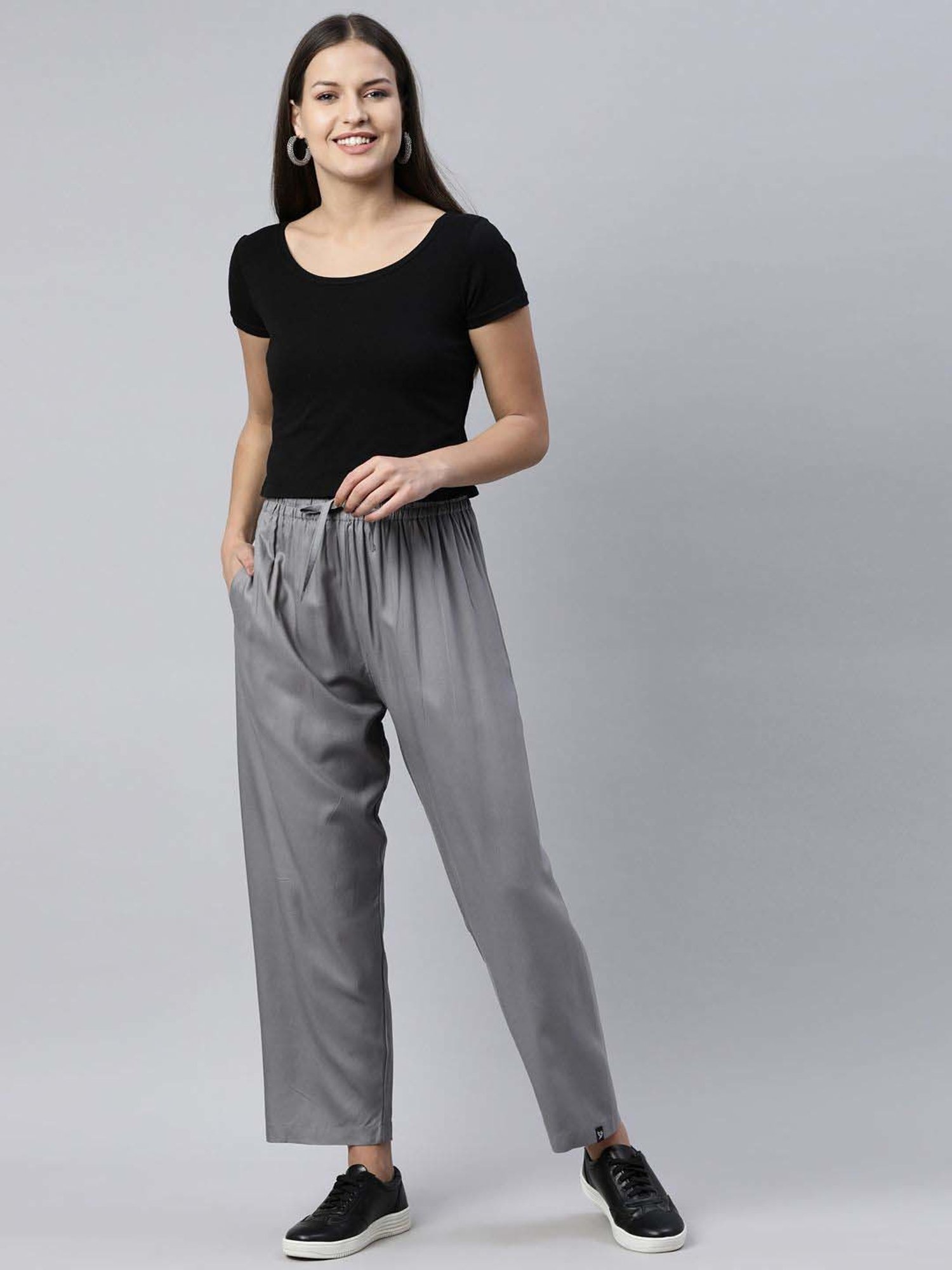 TWIN BIRDS Women Viscose Relaxed Fit Trouser With Functional Pocket