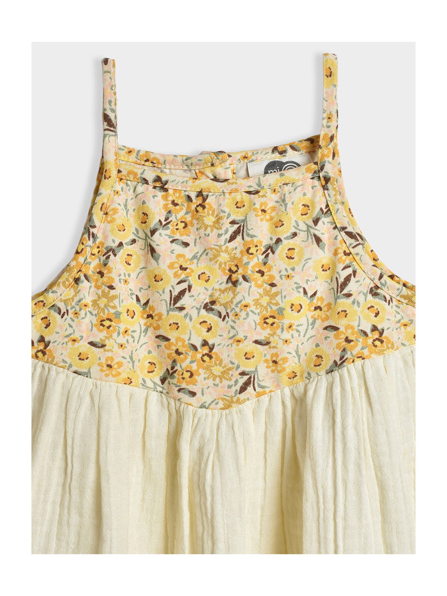 MiArcus Kids White Floral Print Dress