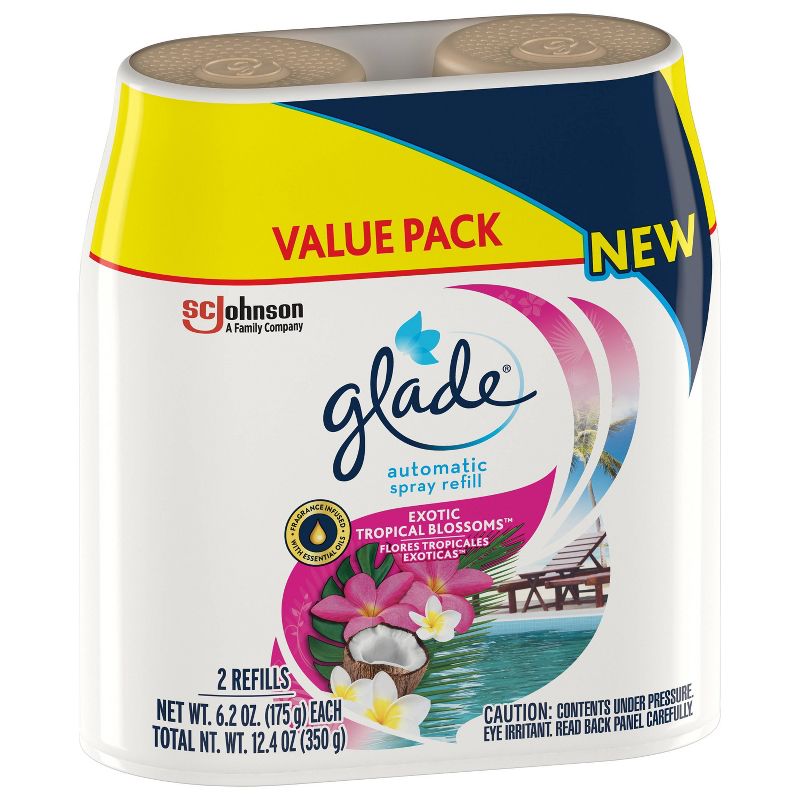 Glade Lg Auto Air Freshner - Tropical Blossoms - 2ct