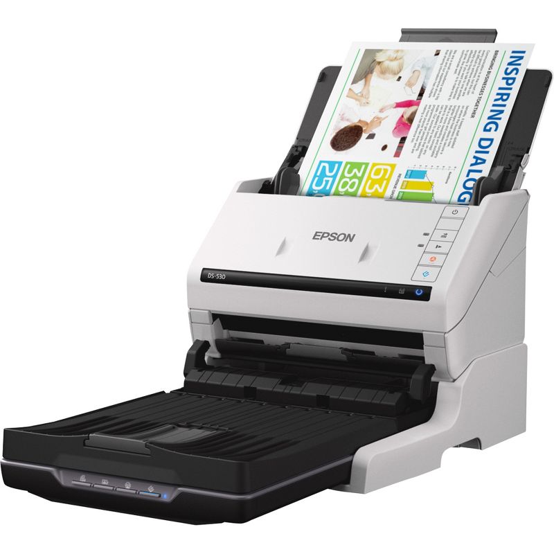 Epson WorkForce DS-530 Sheetfed Scanner - 300 dpi Optical - 30-bit Color - 24-bit Grayscale - 35 ppm (Mono) - 35 ppm (Color) - Duplex Scanning - USB
