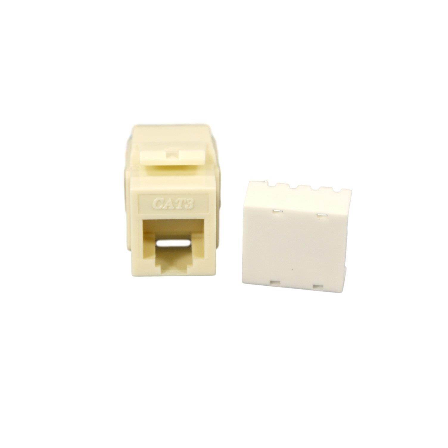 Cooper Wiring Devices 5547-3EA Cat 3 RJ11 Modular Voice Jack Insert, Almond