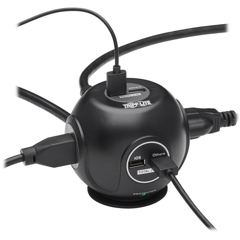 Monoprice 2 Outlet Surge Protector Wall Tap with 2 USB Charging Ports 3.4A, 450 Joules, White