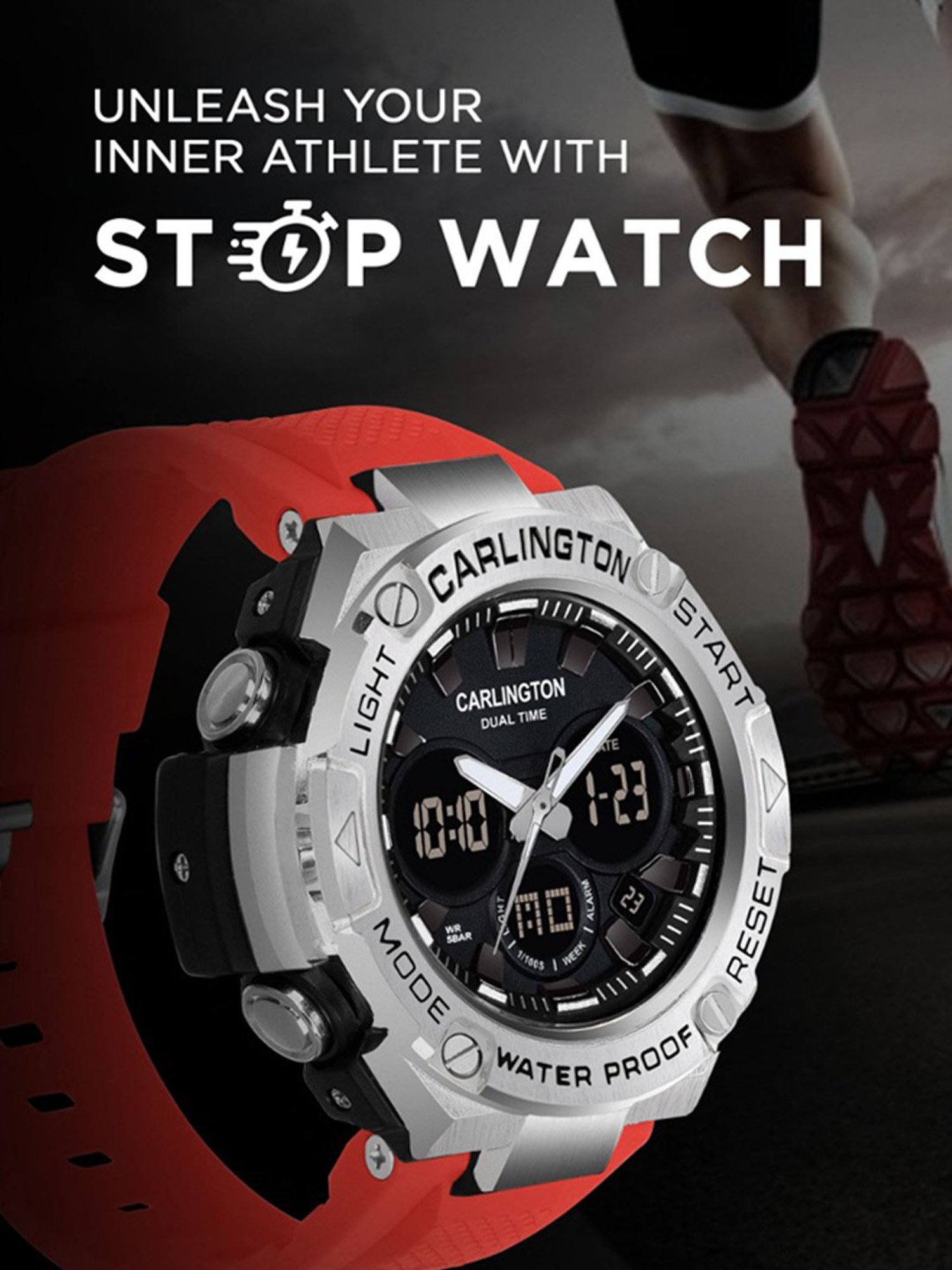 Carlington Endurance 9107 Red Chronograph Watch for Men