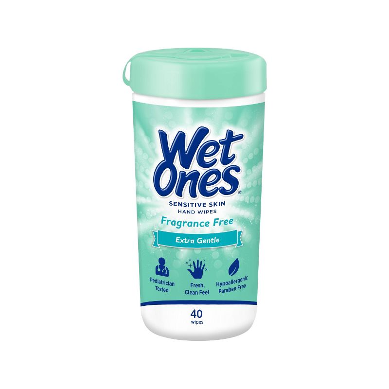 Wet Ones Sensitive Skin Hand Wipes Canister - Fragrance Free - 40ct