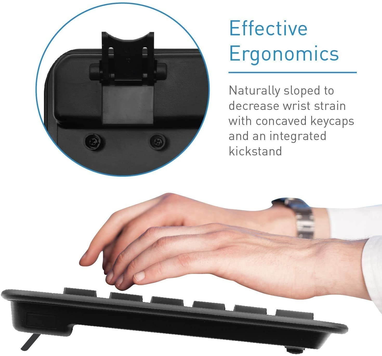 Macally 2.4G Wireless Keyboard for Laptop or PC Desktop - Easy to Use & Computer Keyboard Wireless - Cordless Keyboard with Numeric Keypad & 104 Keys (8 Multimedia Keys) - Plug & Play for Windows PC