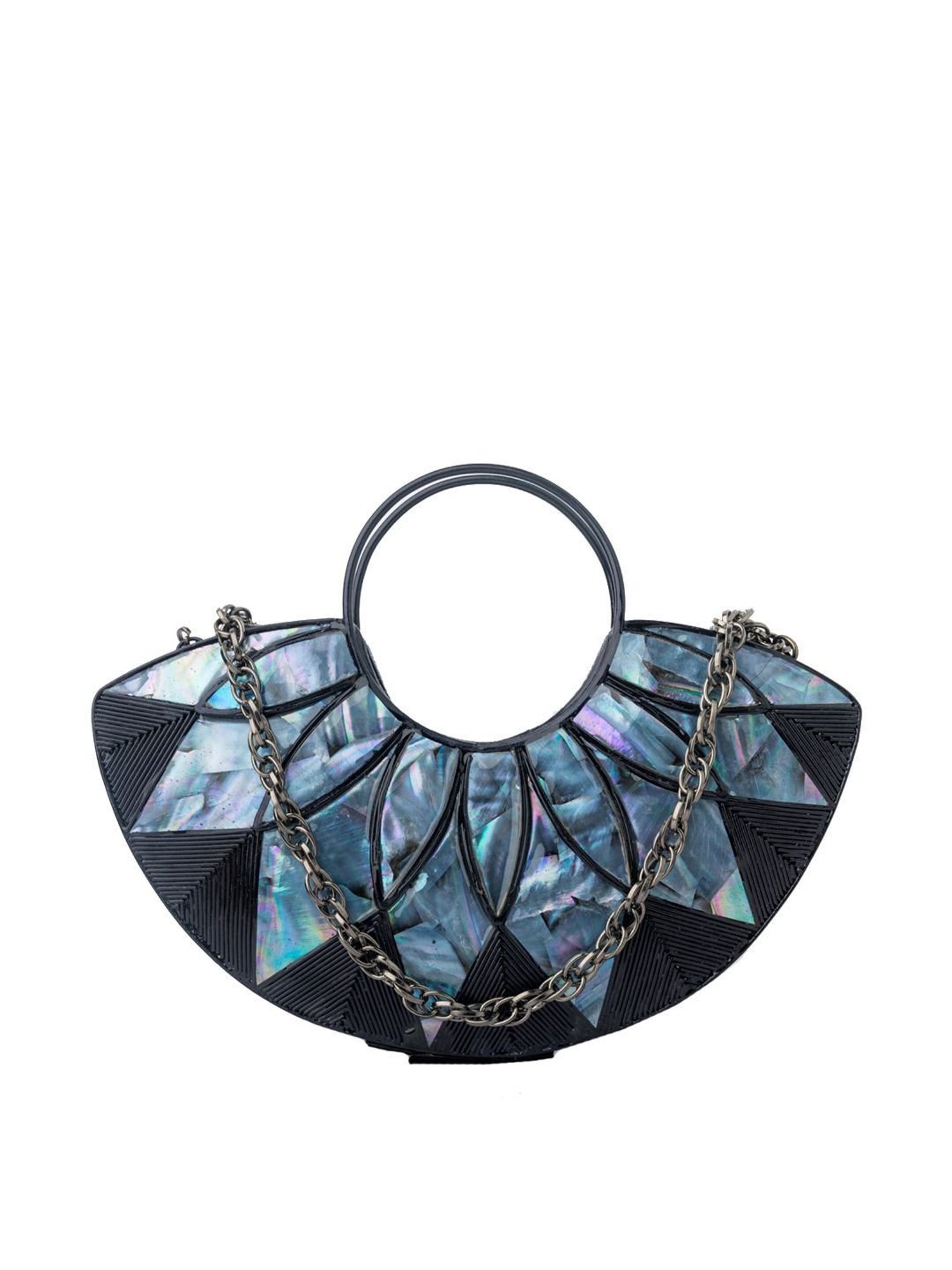 NR by Nidhi Rathi Black Metal Clutch