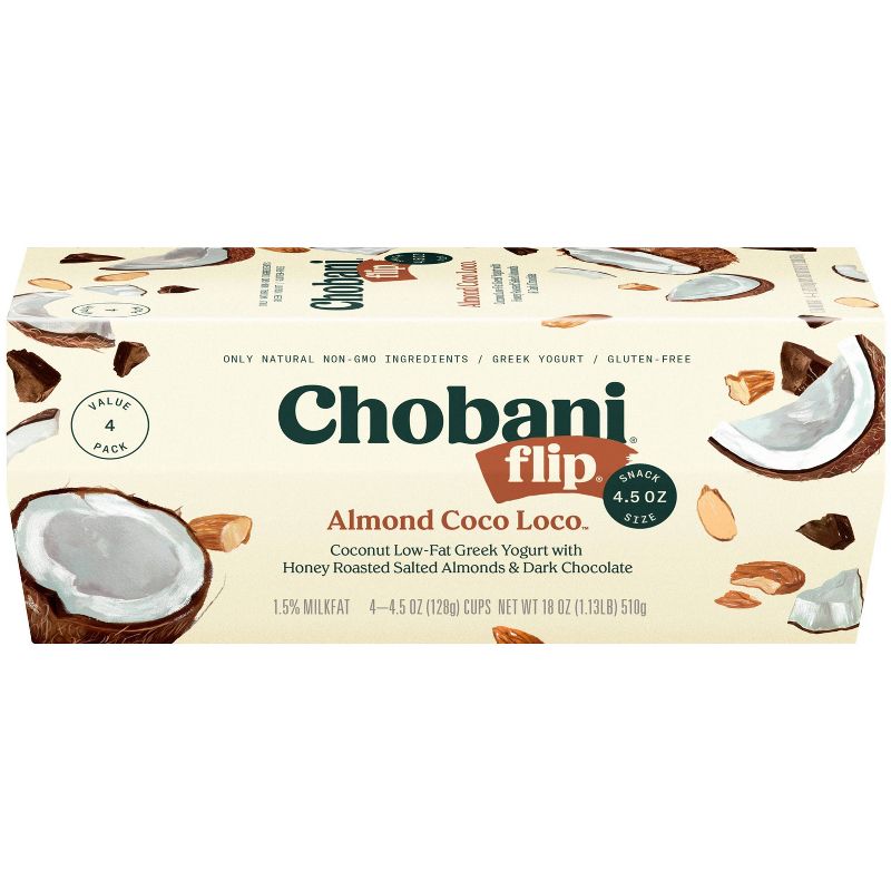 Chobani Flip Almond Coco Loco Low Fat Greek Yogurt - 4ct/4.5oz Cups
