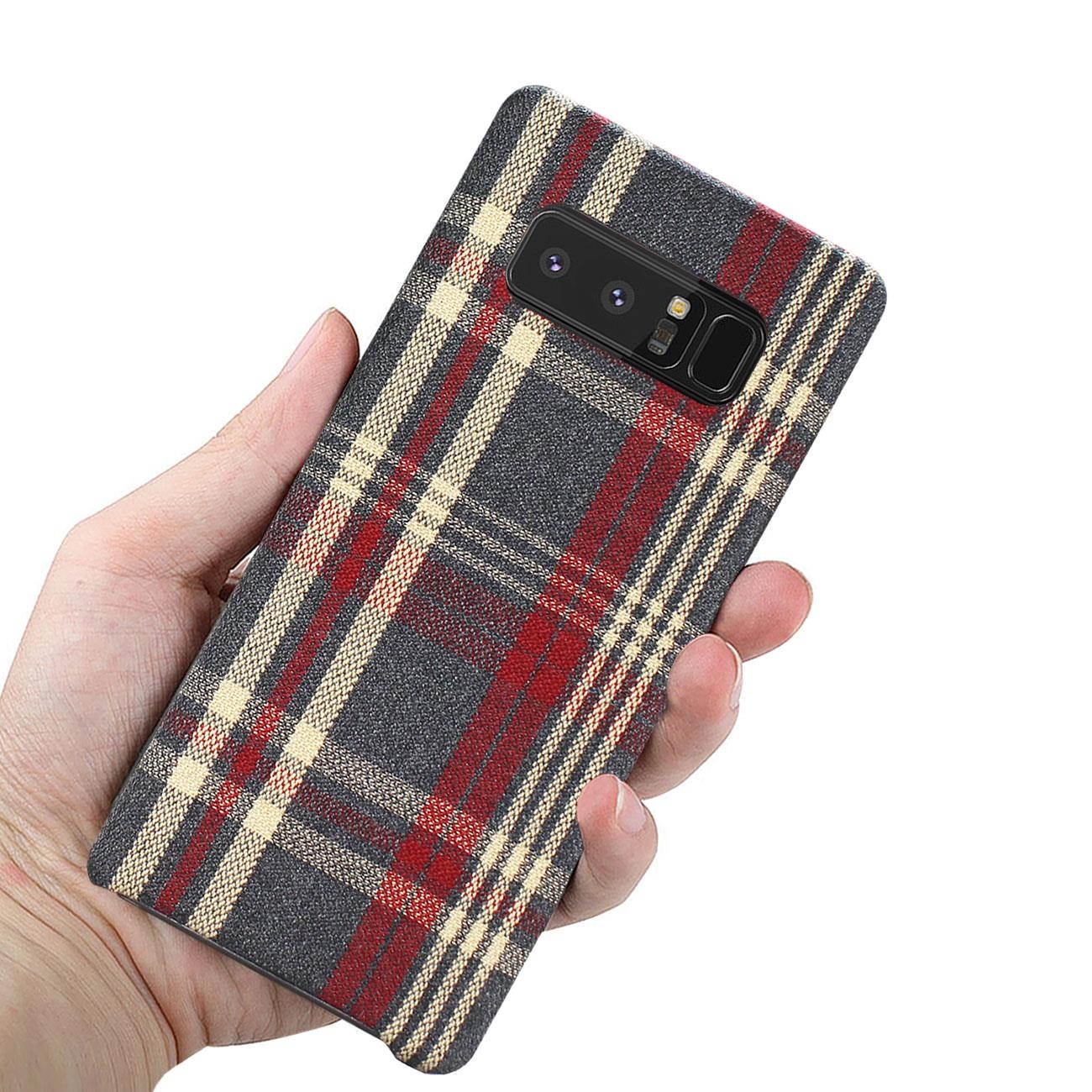 Reiko Checked Fabric Case for Samsung Galaxy Note 8 In Red