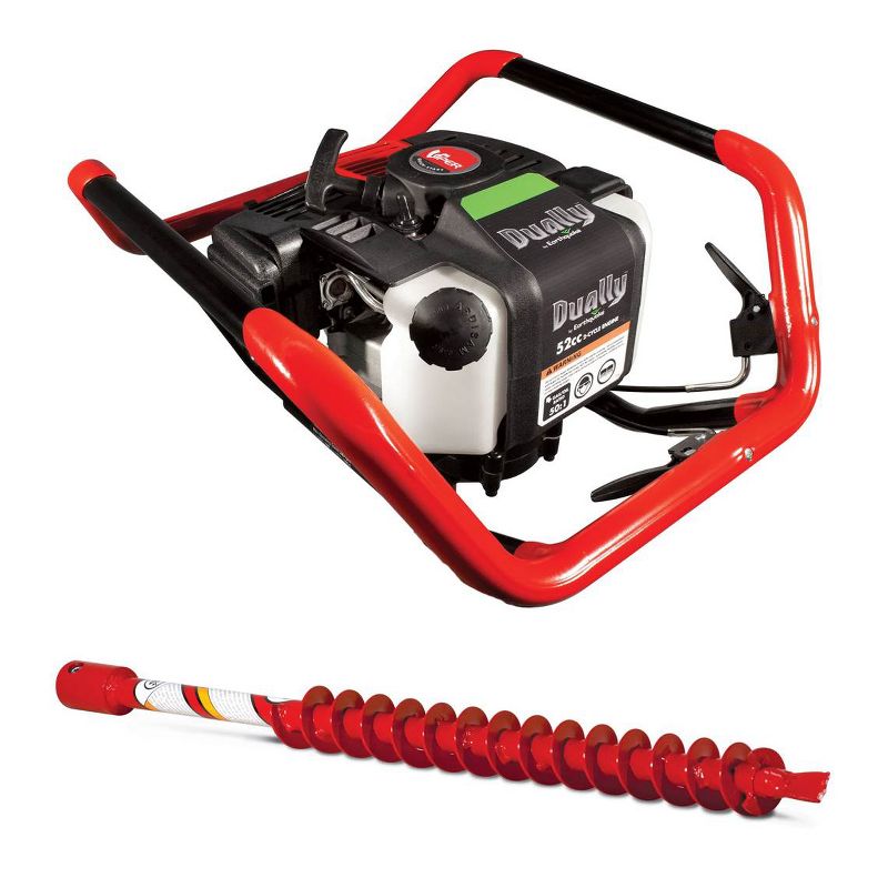 Earthquake Dually 52cc Engine Earth Auger Powerhead & EA2F 2" Fishtail Point Bit