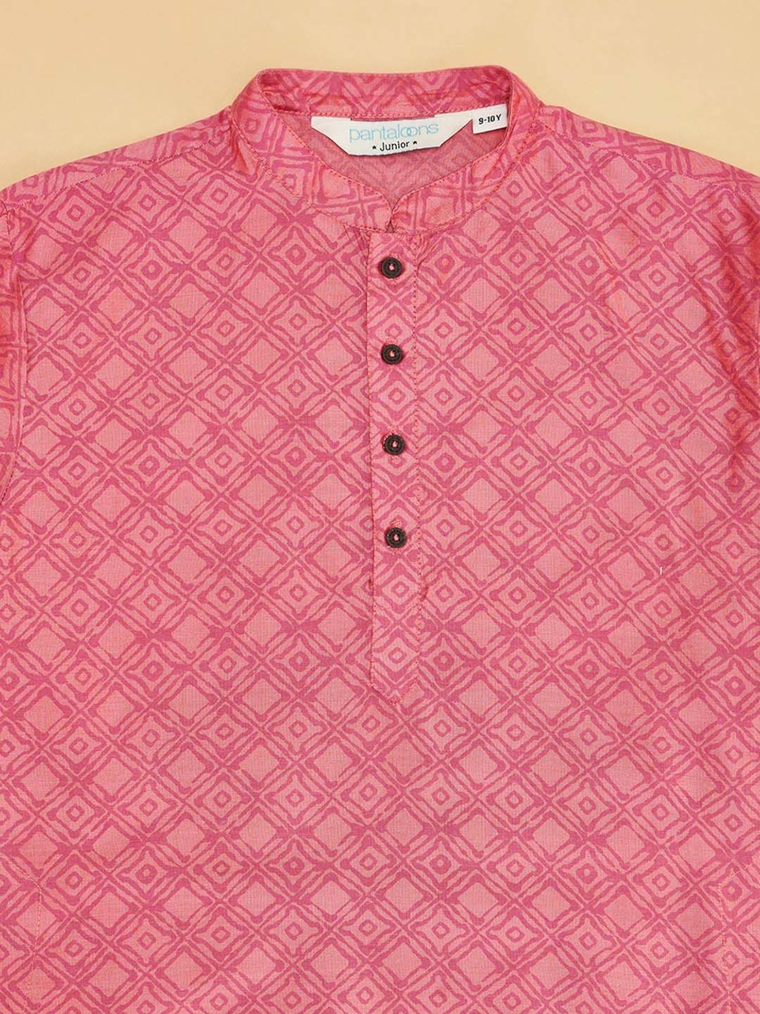 Indus Route by Pantaloons Boys Coral Printed Full Sleeves Kurta Sets