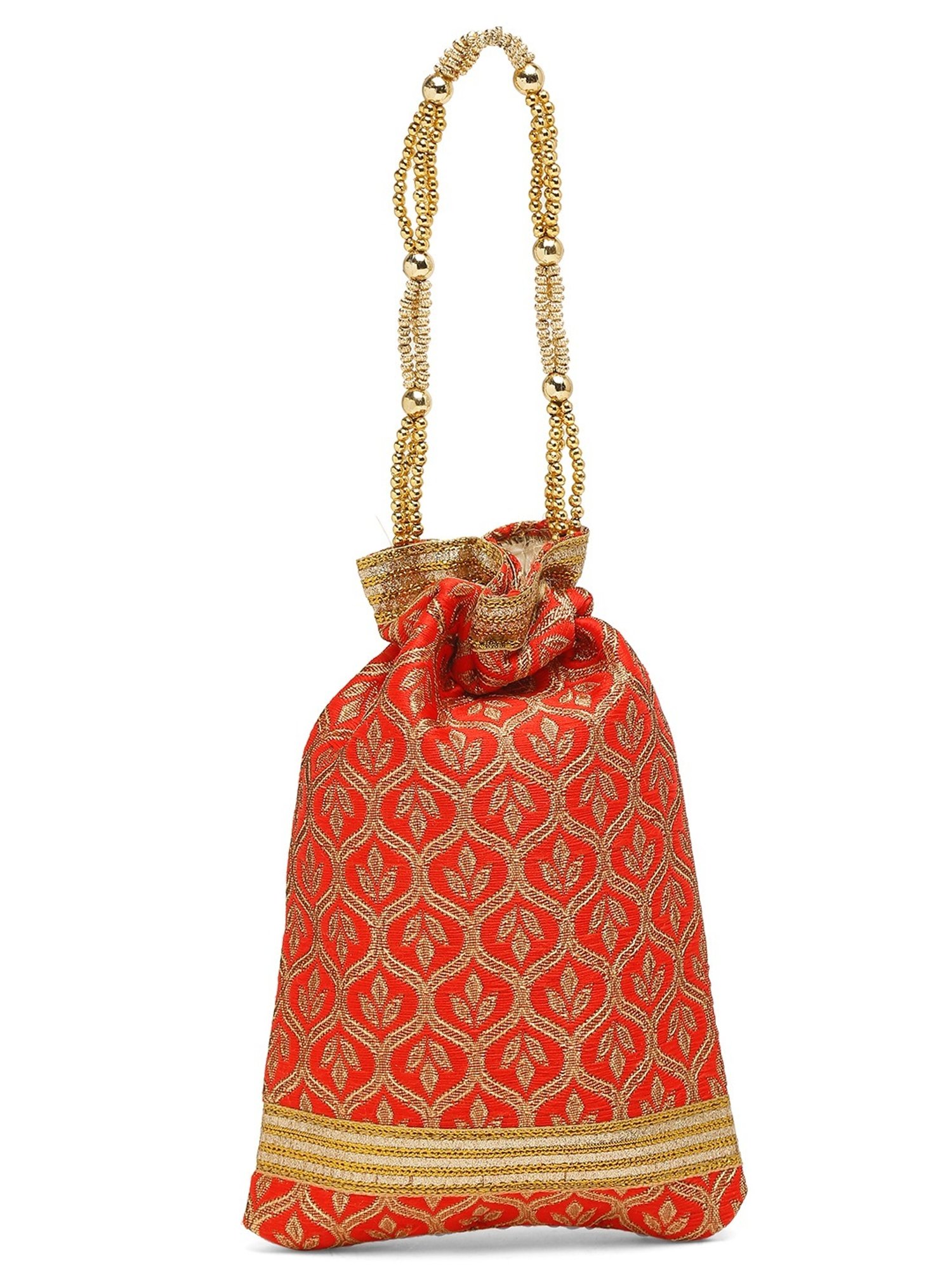 Glam Story Red Embellished Small Potli