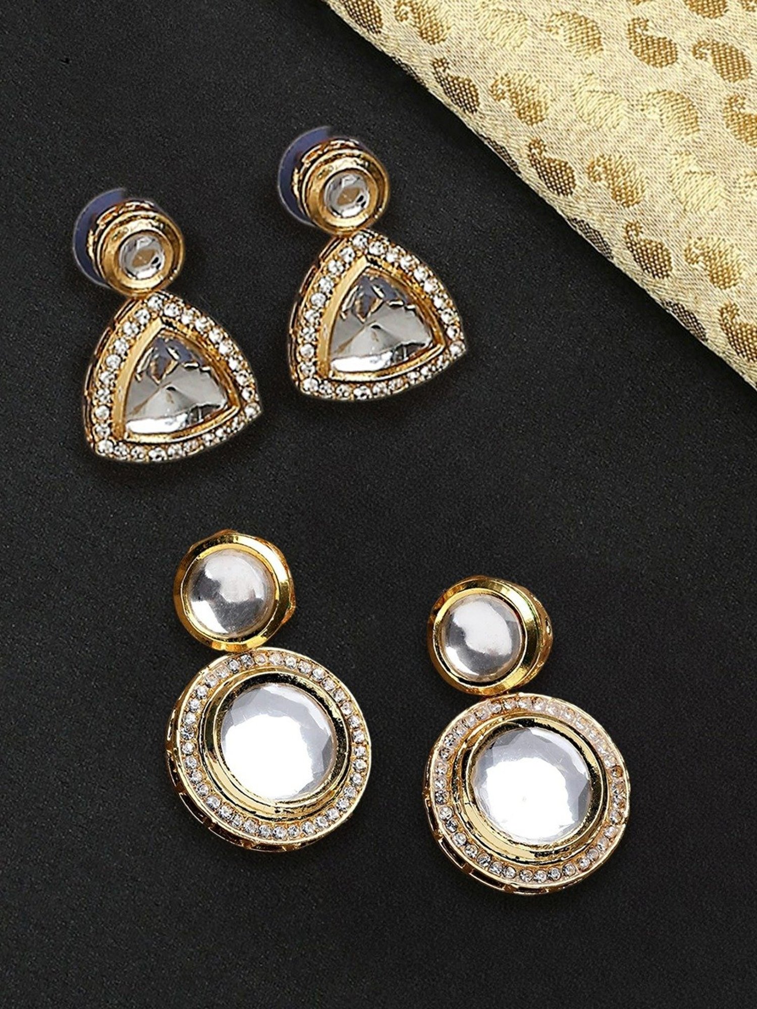 Sri Jagdamba Pearls Black Rosy Pearl Drop Earrings