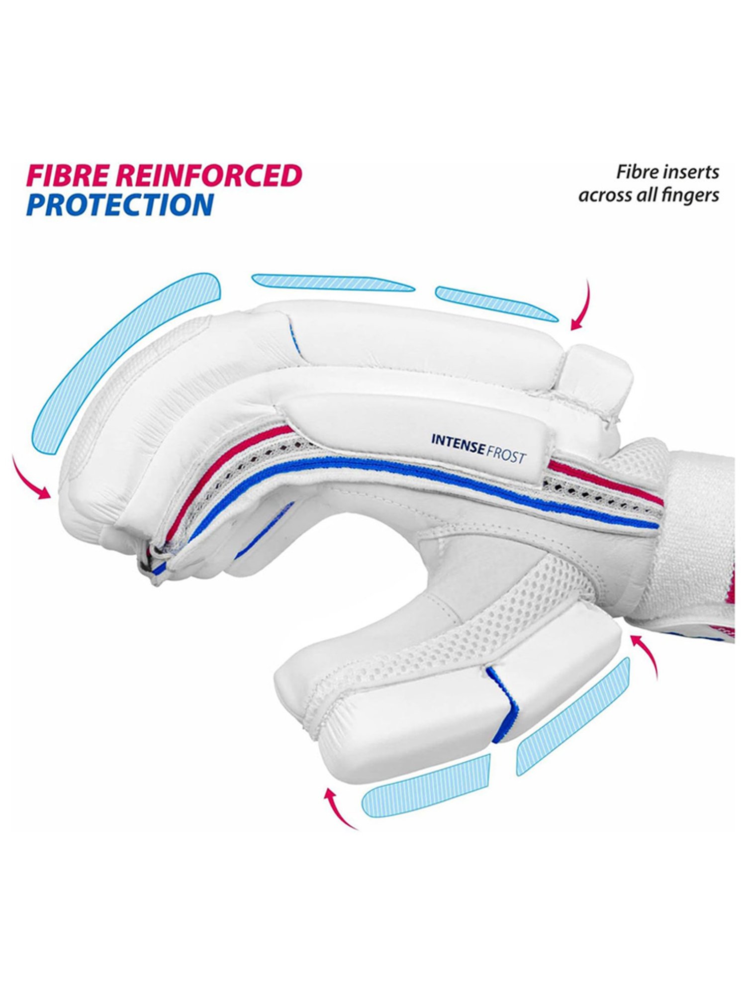 DSC Intense Frost Leather Cricket Batting Gloves Size - Boys