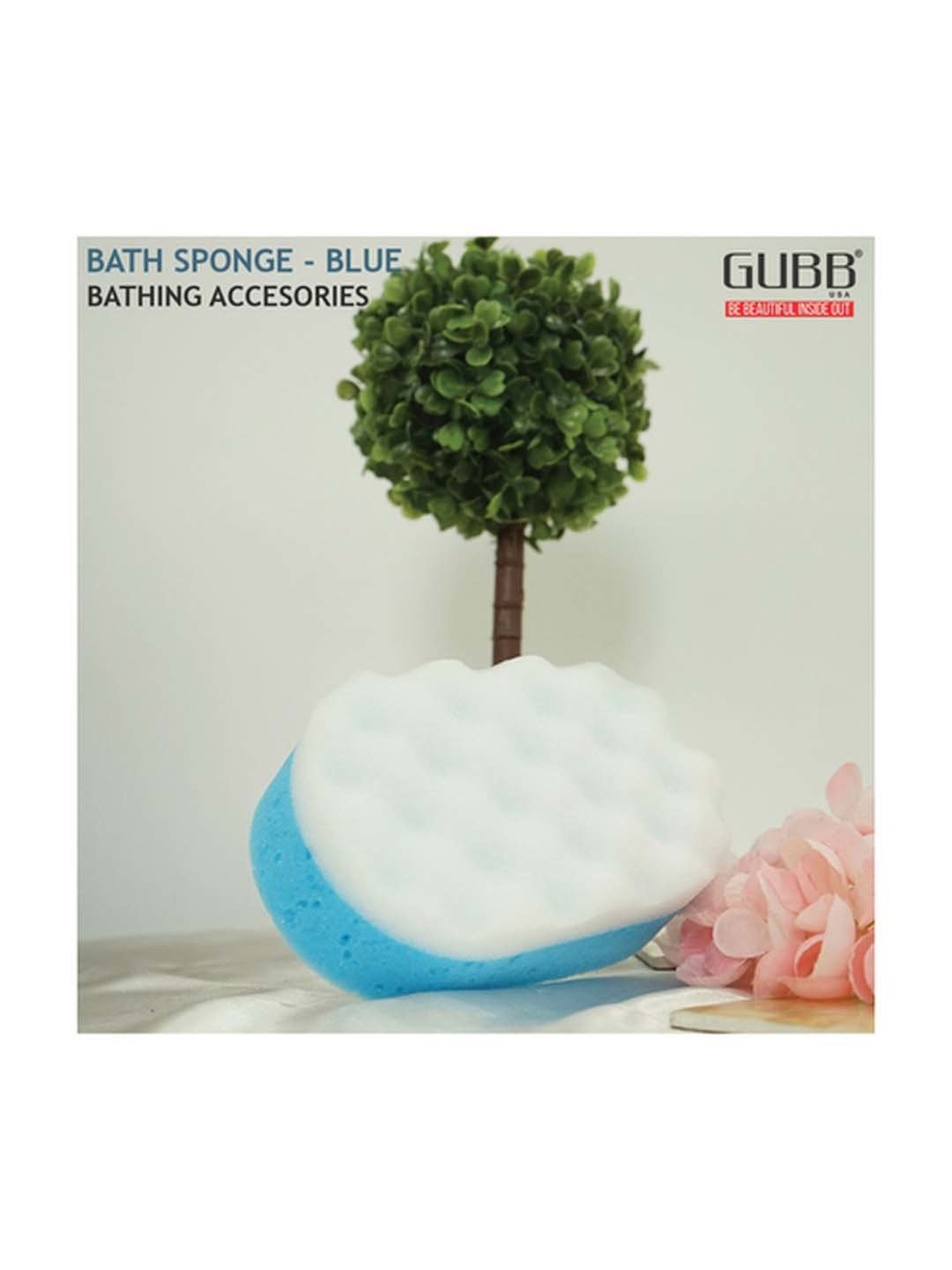 GUBB Dual Massage Bath Sponge Blue - 1 Pc