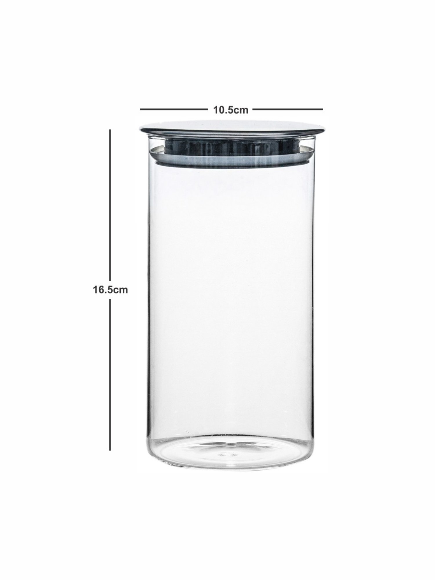 Goodhomes Transparent Glass Storage Jar with Metal lid - Set of 2