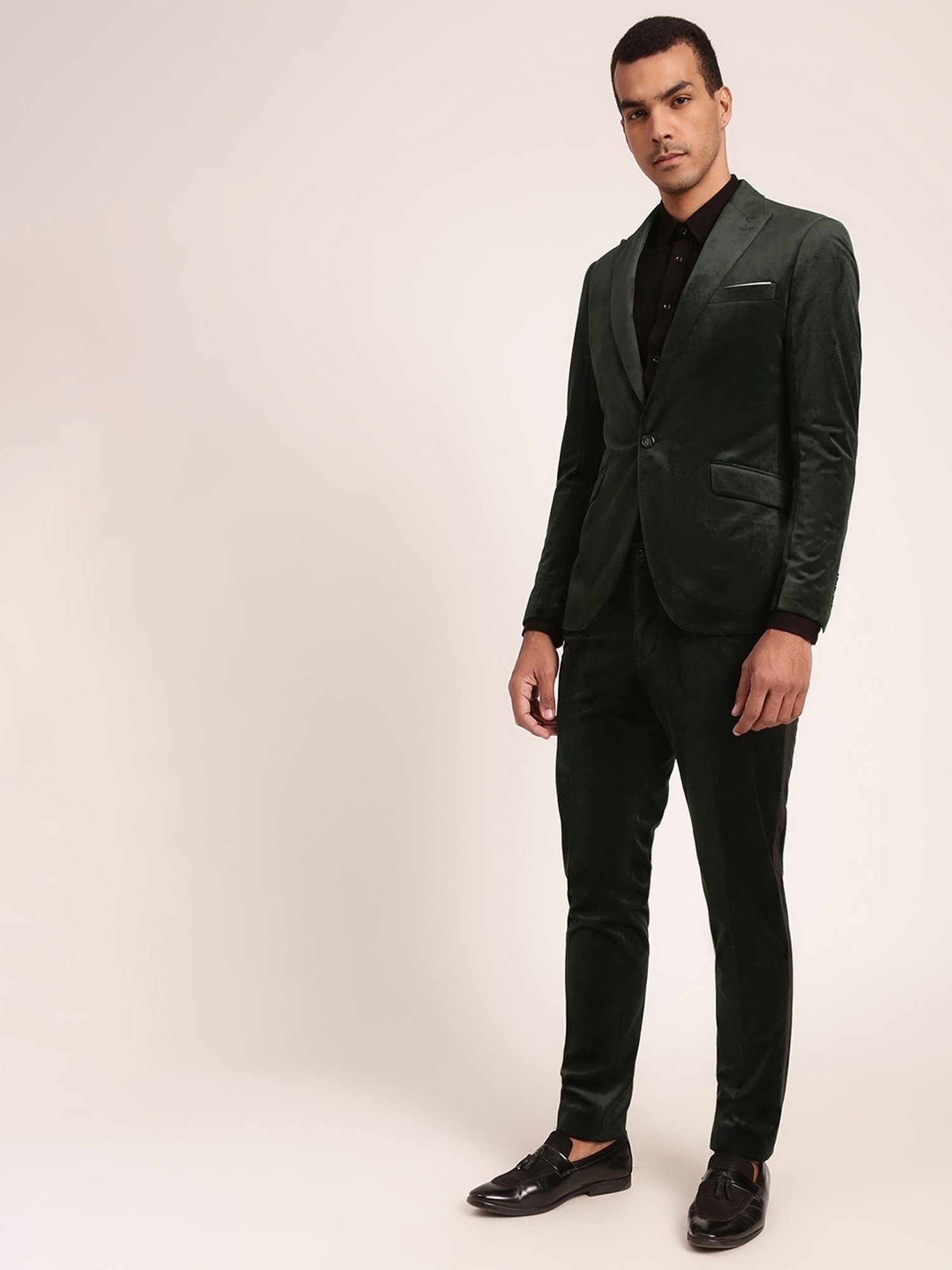 Lindbergh Dark Green Slim Fit Blazer