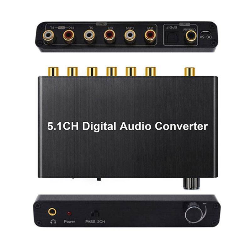 5.1 Audio Decoder Digital Audio Converter Fiber Cable Digital Optical Coax to RCA Audio Converter
