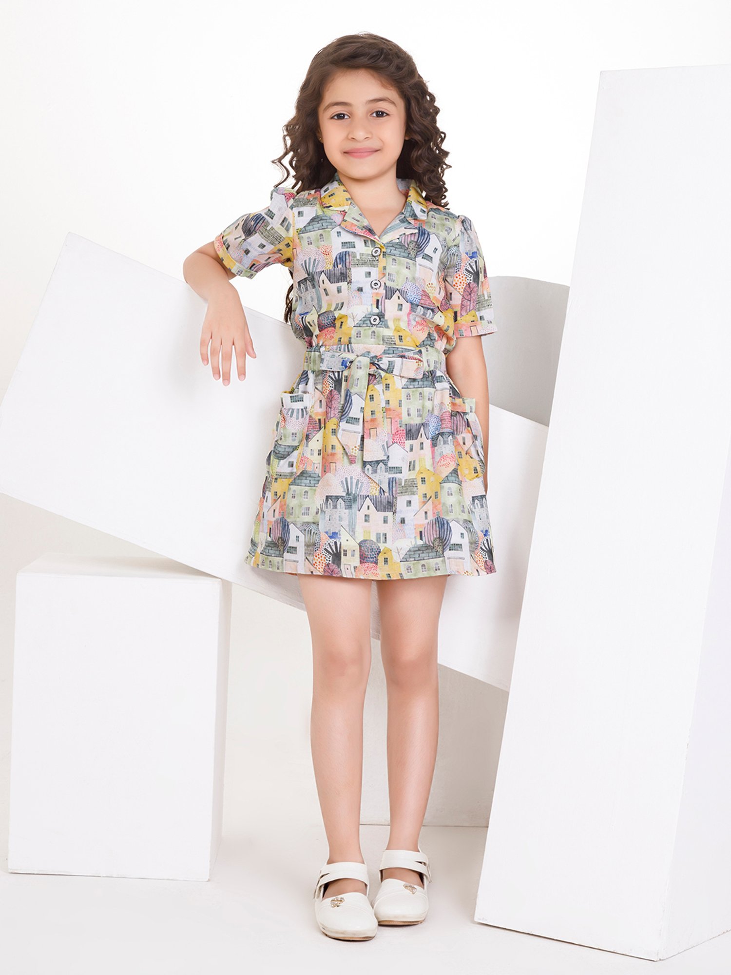 Peppermint Kids Multicolor Printed Dress