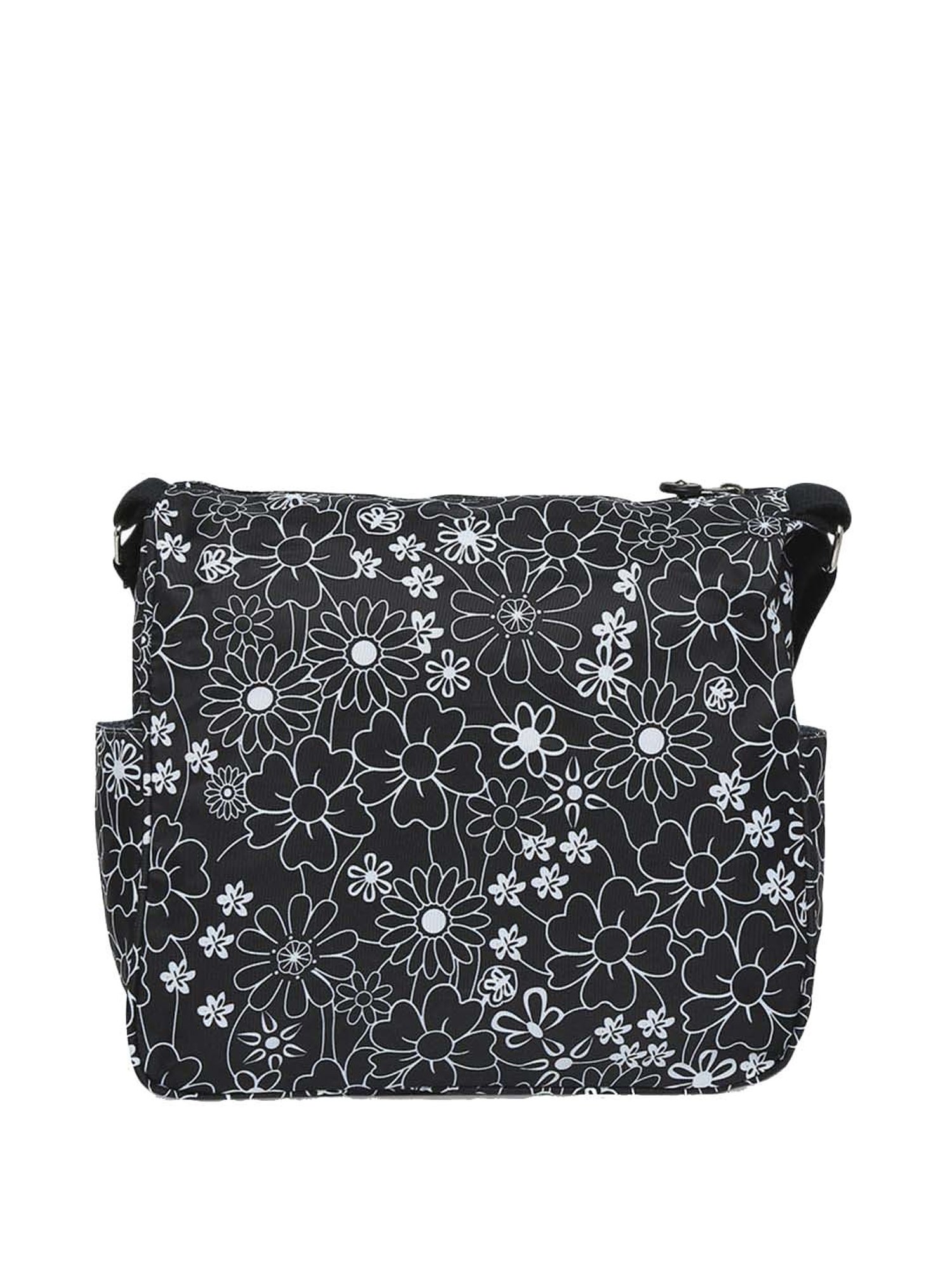Baomi Black Printed Medium Cross Body Bag