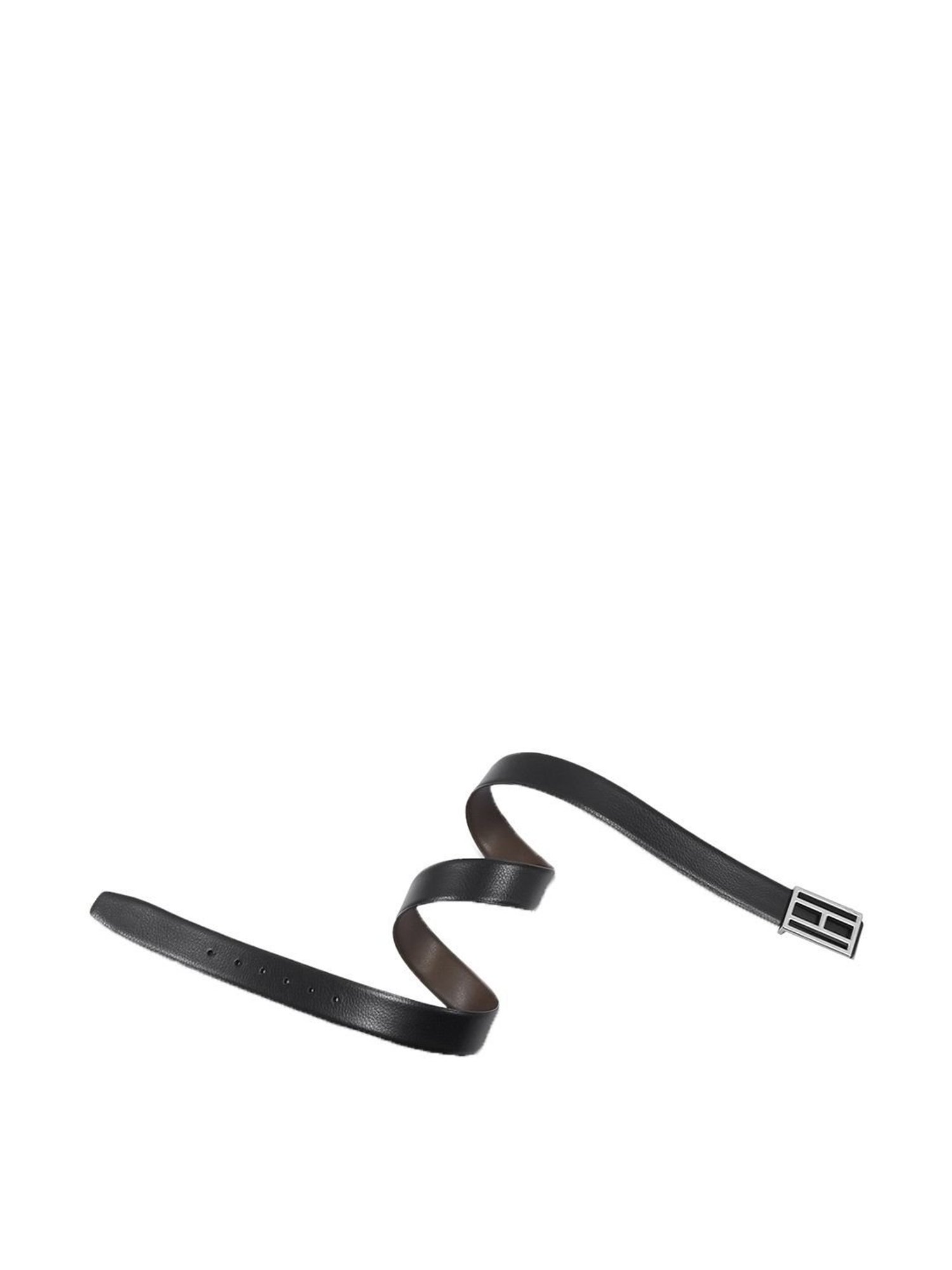 BELWABA Black Textured Formal Leather Belt for Men